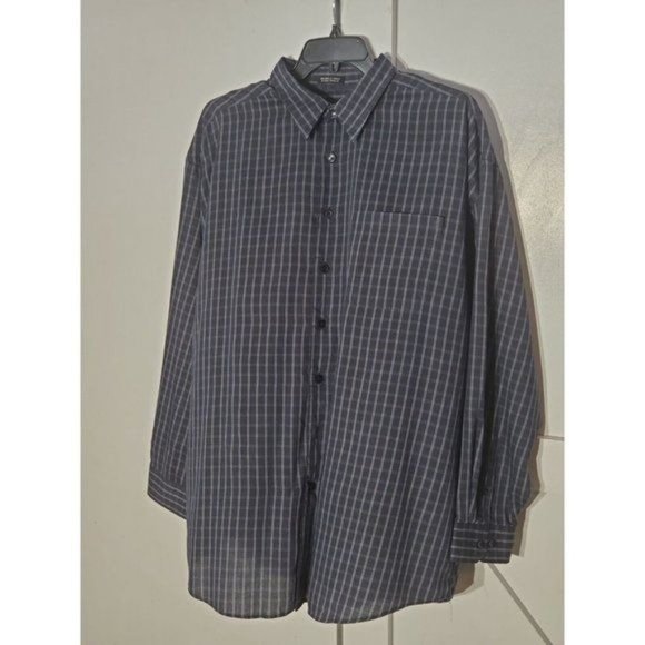 VAN HEUSEN SHIRT COLOR BLACK LONG SLEEVE POLYESTER/COTTON SIZE 2XLT - Picture 4 of 6